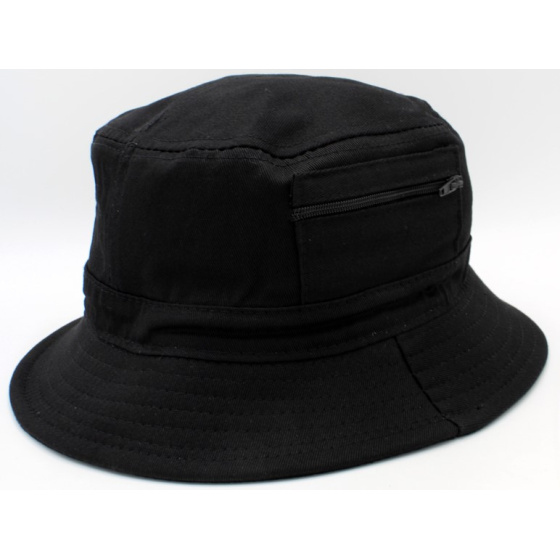 Bucket Hat - Black Cotton Fabric