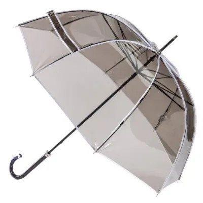 Smoked Transparent Umbrella with White Border - Piganiol Reference: 19905| Chapellerie Traclet