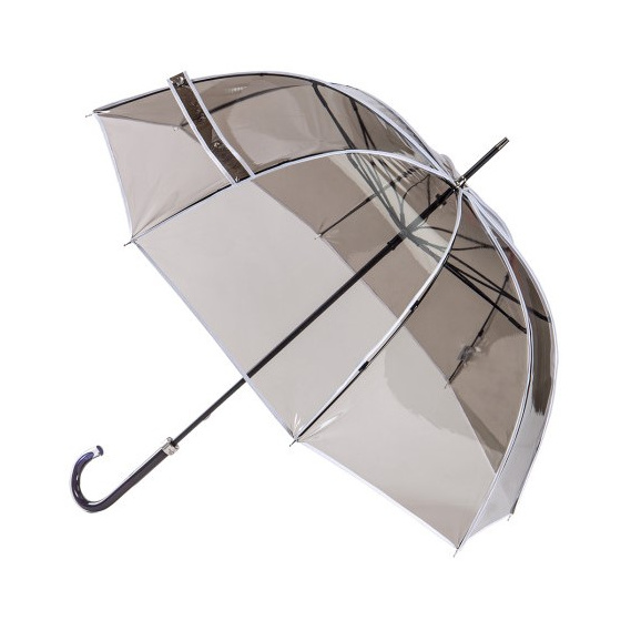 Transparent Smoked Umbrella with White Border - Piganiol