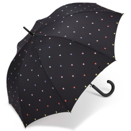 Black Sweetheart Long Walking Stick Umbrella - Esprit