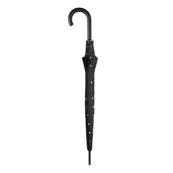 Black Sweetheart Long Walking Stick Umbrella - Esprit