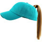 Casquette Baseball Femme Ponytail Turquoise - Traclet
