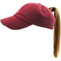 Women's Ponytail Baseball Cap Burgundy - Traclet