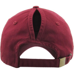 Women's Ponytail Baseball Cap Burgundy - Traclet