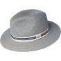 Light Blue Paper Straw Fedora Hat Hester - Bailey