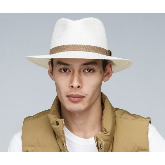 Chapeau Fedora Oswego Panama Papier Naturel - Bailey