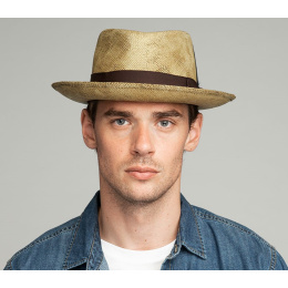 Natural Aged Panama Tessier Fedora Hat - Bailey