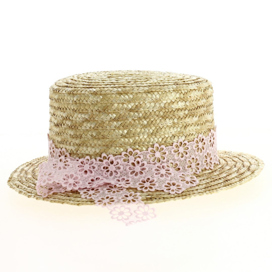 French lace straw hat Natural - Traclet - Traclet Reference : 20014 ...