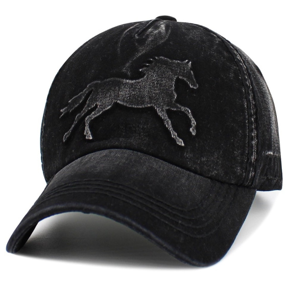 Vintage Black Mustang Baseball Cap - Kbethos