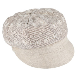 Beige Anemone Newsboy Cap - Traclet