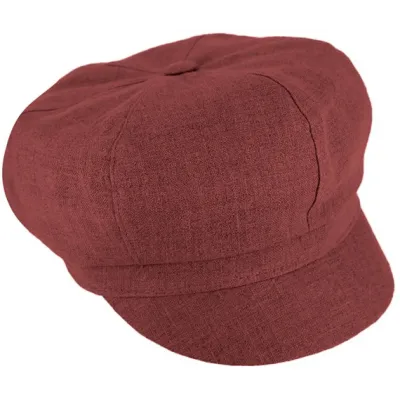 Brick Red Linen Newsboy Cap Costanza - Traclet   Reference: 20038| Traclet Hat Shop