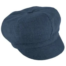 Costanza Blue Linen Newsboy Cap - Traclet Reference: 20039| Traclet Hat Shop