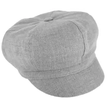 Gray Linen Costanza Newsboy Cap - Traclet Reference: 20041| Traclet Hat Shop