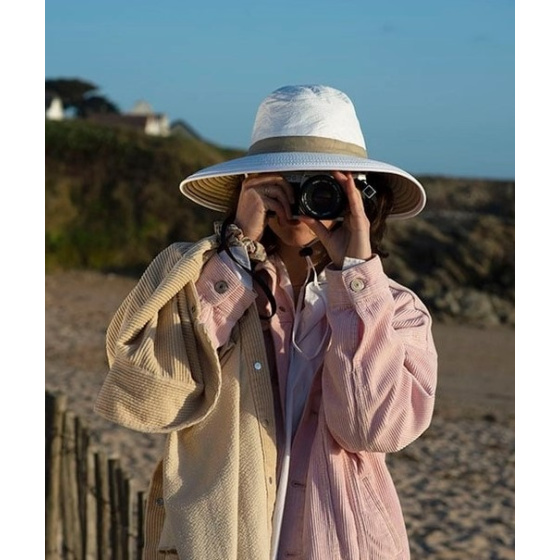 Chapeau Bob Naturel Audenge Beige & Blanc - Soway Chapeau Bob Naturel Audenge Beige & Blanc - Soway