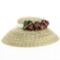 French Pink Natural Straw Lampshade Hat - Traclet