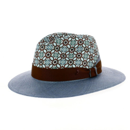 Blue Panama Traveller Pierrot Hat - Alfonso d'Este