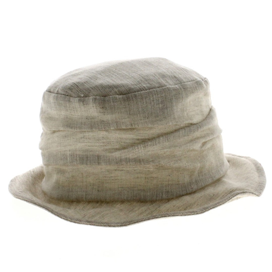 Chapeau clochard lin beige
