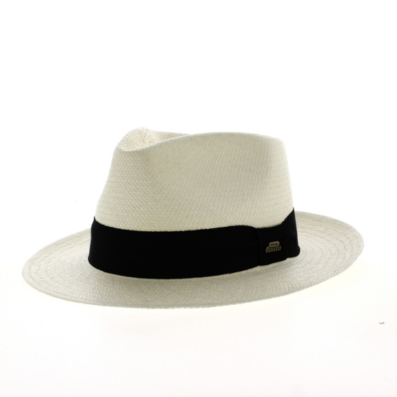 Chapeau Traveller Bords Plats Donato Panama Blanc - Traclet