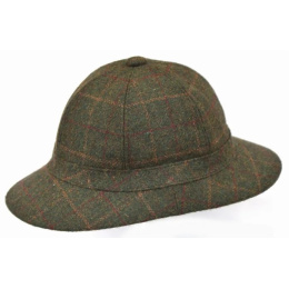 English Striker Bucket Hat in Green Tweed with Stripes - Traclet