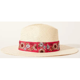 Traclet - Wide Brim Straw Fedora Hat Roralie