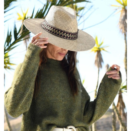 Wide Brim Straw Traveller Hat with Ribbon - Traclet