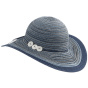 Navy Cotton Amalia Wide-Brim Hat - Traclet