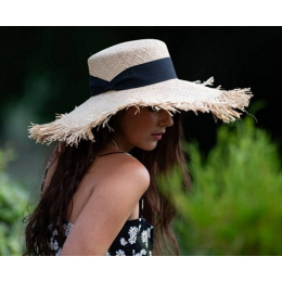 Alessia Beach Raffia Wide-Brimmed Hat - Traclet