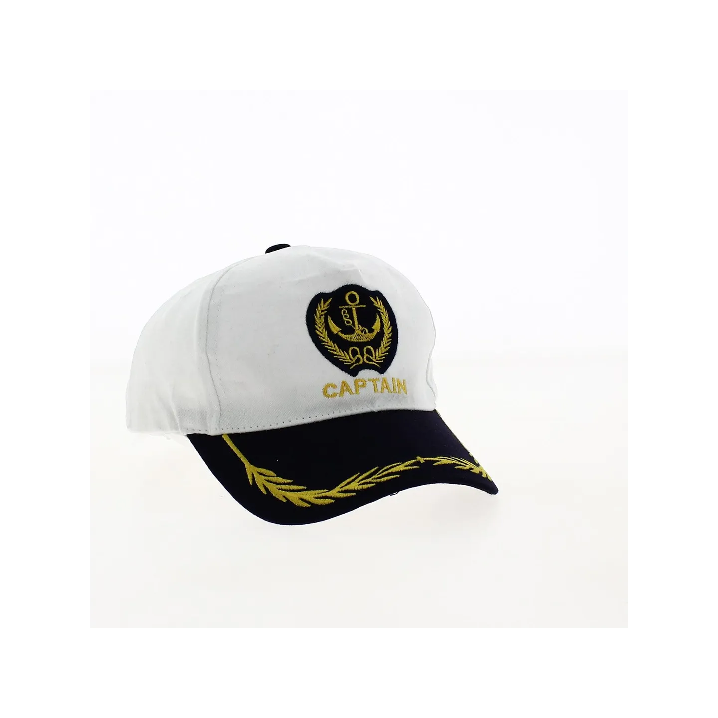 Personalized White Cotton Captain Baseball Cap - Traclet Reference: 20128| Traclet Hat Shop