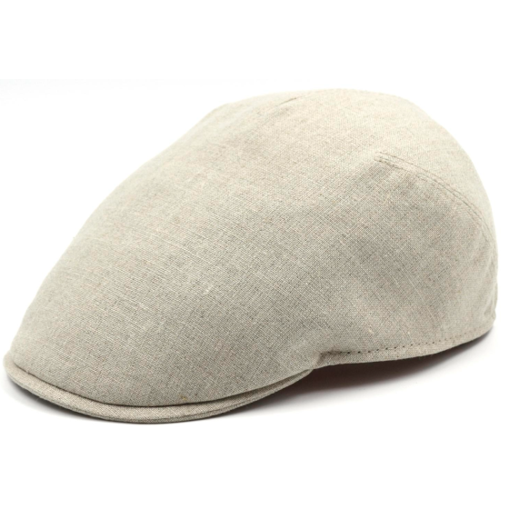 Villemontais Flat Cap UPF 40+ UV Protection Linen Beige - Traclet