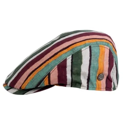 Striped Cotton Flat Cap Bang - Traclet ref 20222 traclet hat shop