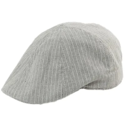 Light Grey Cotton & Linen Gatsby Stone Cap - Traclet   Reference: 20228| Chapellerie Traclet