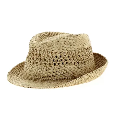 Fancy crochet raffia hat