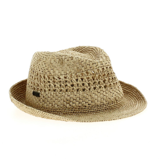 Chapeau raphia crochet fantaisie