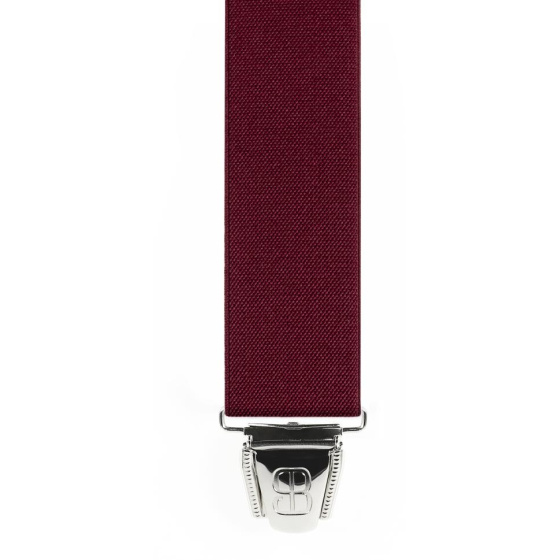 Plain Colored Suspenders with Leather Back Clips Y Shape 110 Made in France