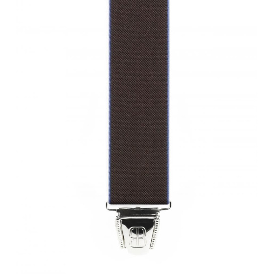 Plain Colored Suspenders with Leather Back Clips Y Shape 110 Made in France