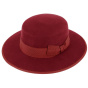 Lucilla Boater Wool Felt Burgundy - Traclet
