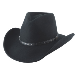 Chapeau Cowboy Arlington  Feutre Noir - Bullhide