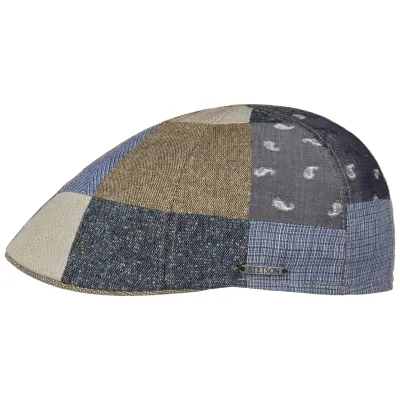 Stetson Texas Patchwork Linen & Silk Rounded Cap - ref 15647 Traclet hat shop