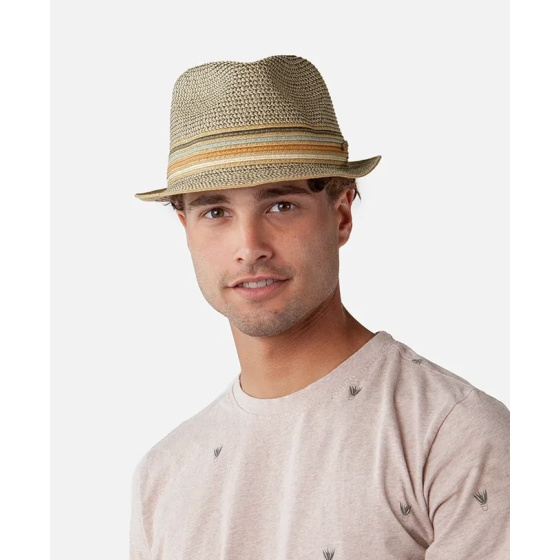 Chapeau Trilby Fluoriet Paille Beige & Kaki - Barts