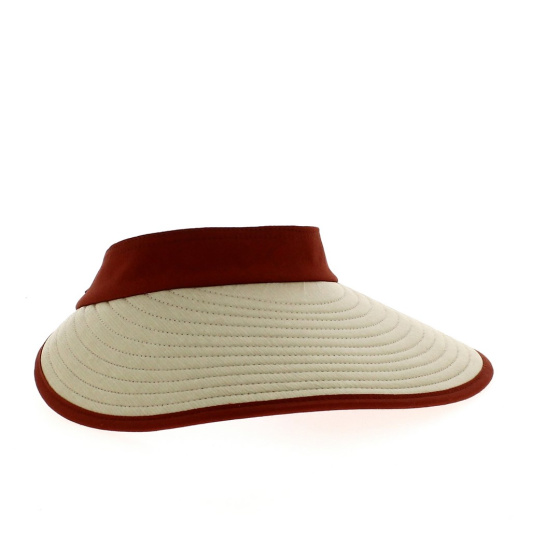 Bauloise Pornichet Beige & Terracotta 12 cm Visor Cap - Soway