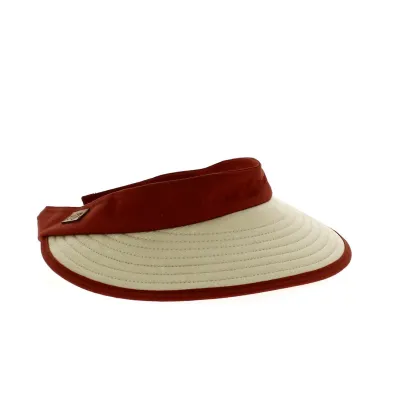 Casquette Visière Bauloise Pornichet 8.5 cm - beige / terracotta - Soway Reference : 20292 | Chapellerie Traclet