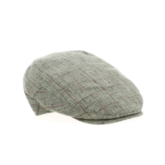 Casquette plate justin lin carreaux vert