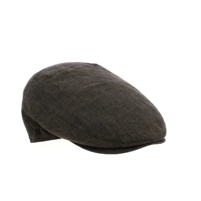Justin Positano brown linen flat cap - Traclet - ref 20296