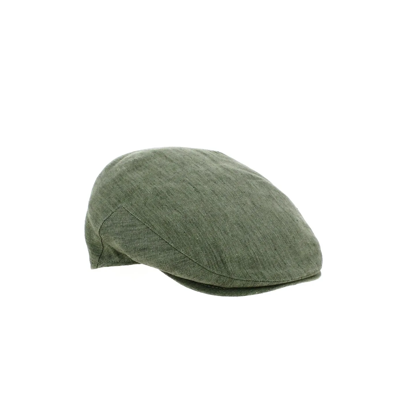 Justin Positano flat cap in olive linen - Traclet - ref 20295