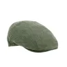 Justin Positano flat cap in olive linen - Traclet - ref 20295
