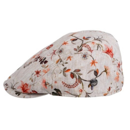 Flat Cap Bang Flower Beige Cotton - Traclet