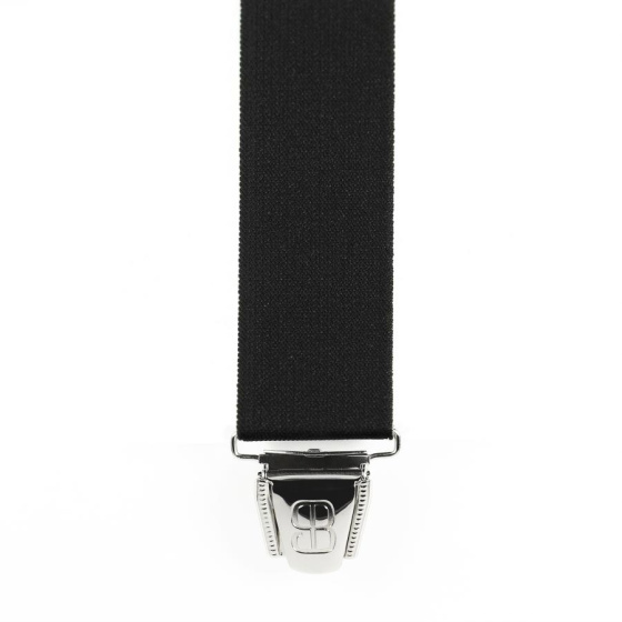 Plain Colored Suspenders with Leather Back Clips Y Shape 110 Made in France