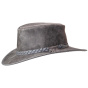 Chapeau Traveller Crusher Bomber Cuir Gris - American Hat Makers