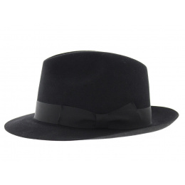 Black Wool Felt Luberon Fedora Hat