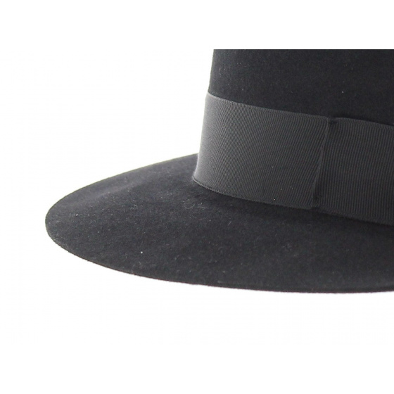 Luberon Fedora Hat Black Wool Felt
